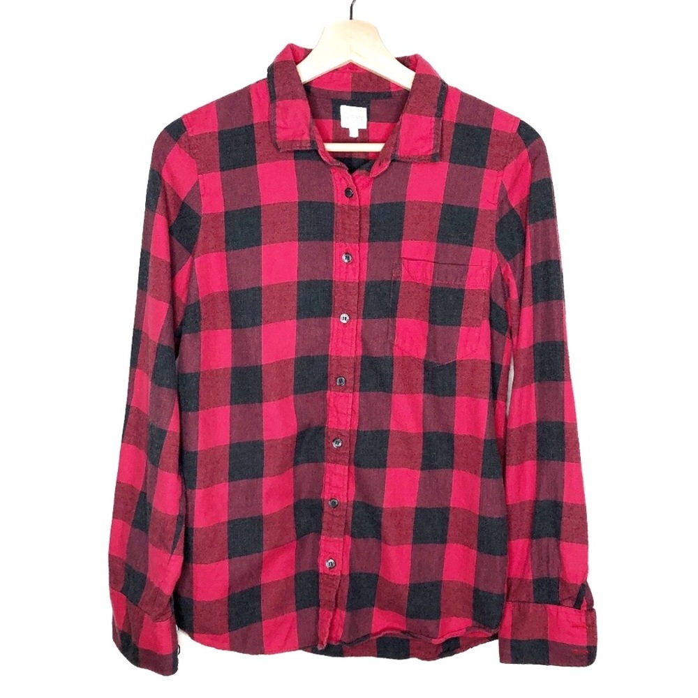 J. Crew Red Buffalo Checkered Flannel Button Up